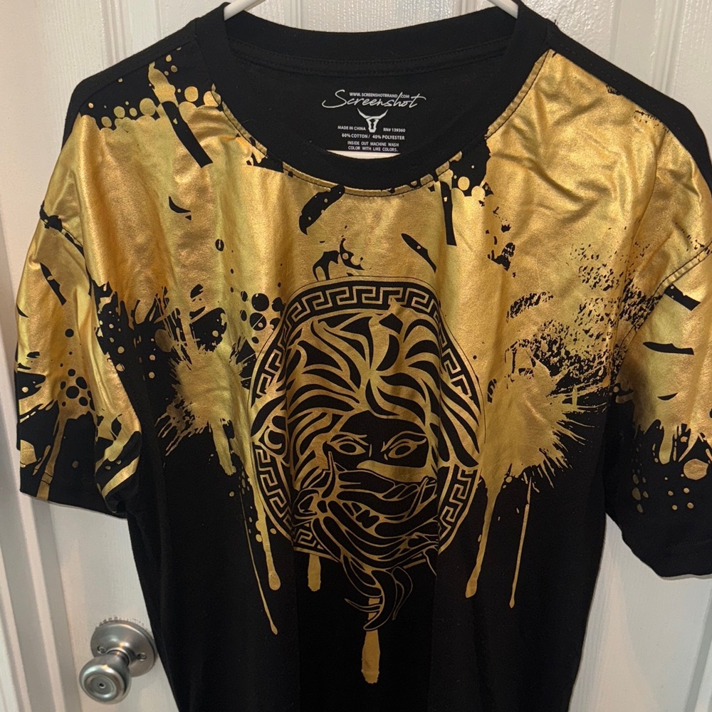 Black and Gold Versace inspired Graphic Men's Shirt